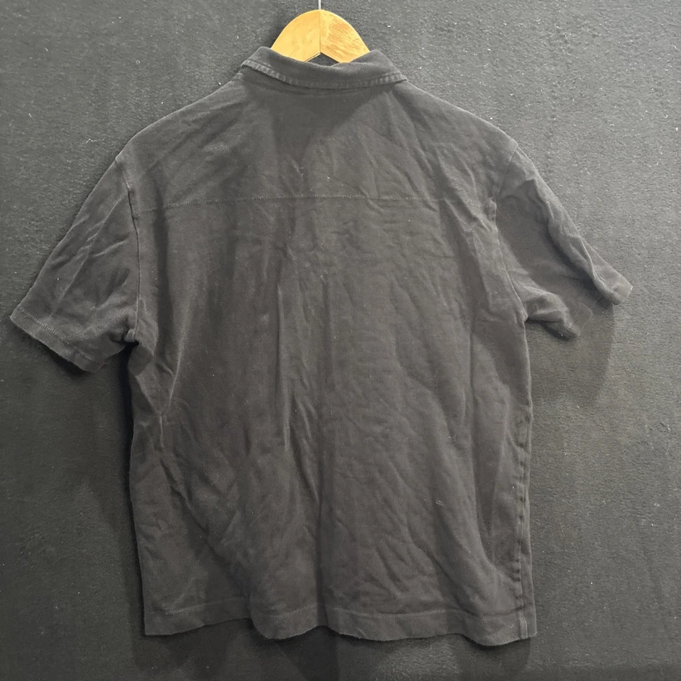 Chipotle Employee Polo Negro Algodón Orgánico Hombre Grande Uniforme de Trabajo Foto 4 de 4