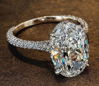 Lab Created Diamond 2Ct Oval  Wedding Engagement Ring 14K Yellow Gold Plated