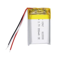 3.7V 300mAh 1.1Wh Rechargeable Li Battery Thermistor JST 3Pin Connector 602030