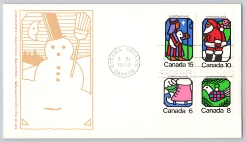 Ottawa, Ontario Canada Post Day of Issue FDC, Christmas Stamps, 1973