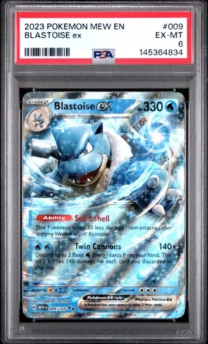 2023 POKEMON MEW EN-151 #009 BLASTOISE EX PSA 6