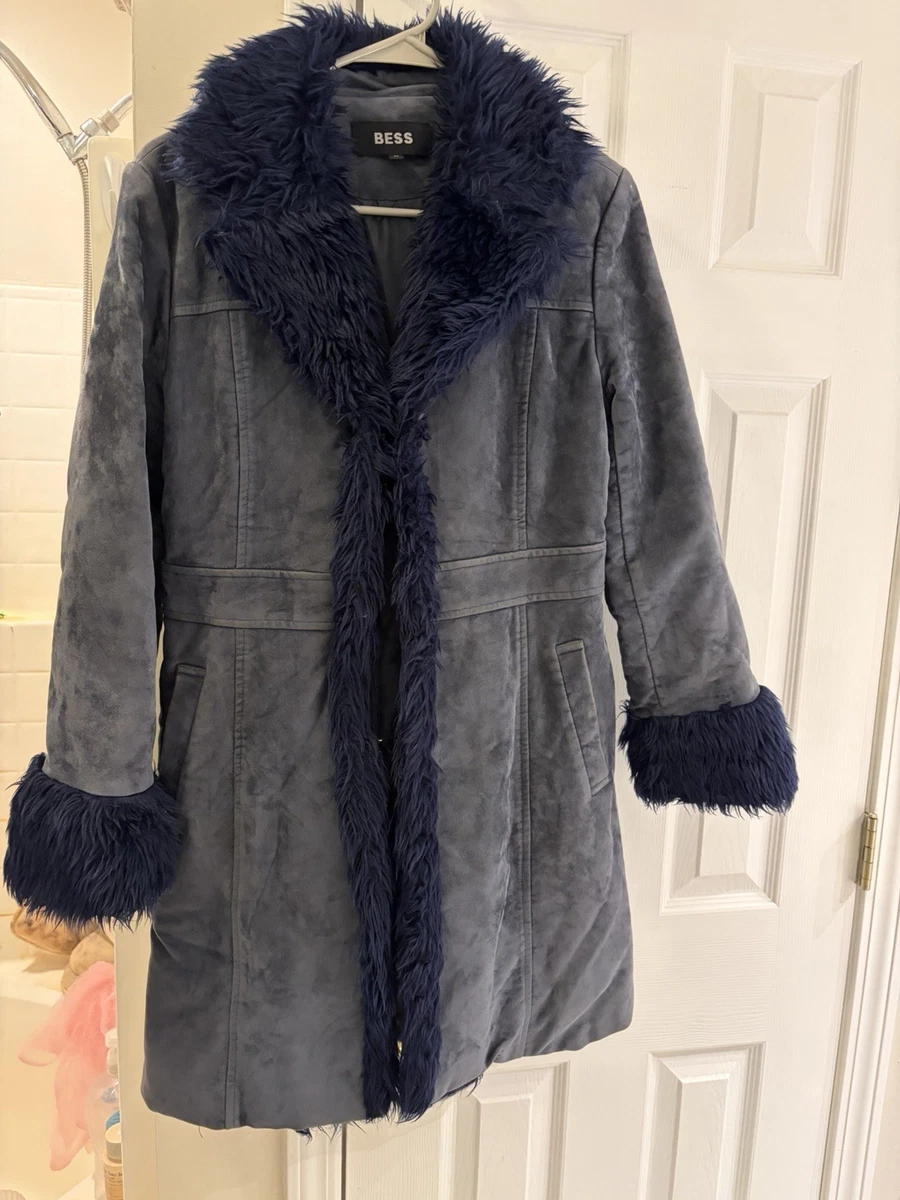 Blue Faux Fur Coats, Jackets & Vests for Women for sale - eBay