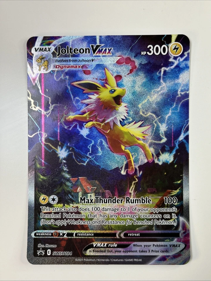 Jolteon VMAX SWSH184 Black Star Promo Pokemon TCG Jumbo Oversized Card Near Mint - Image 3 of 4