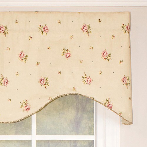 RLF Home Hillside Corded Cornice Valnance for Windows 50" x 17" Natural - Picture 3 of 6