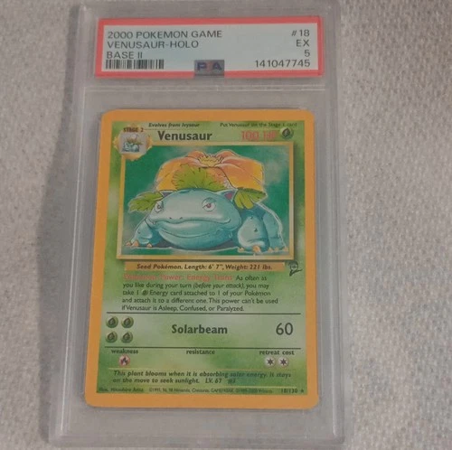 Pokémon Venusaur Base Set 2 Holo PSA 5 18/130 2000 English TCG
