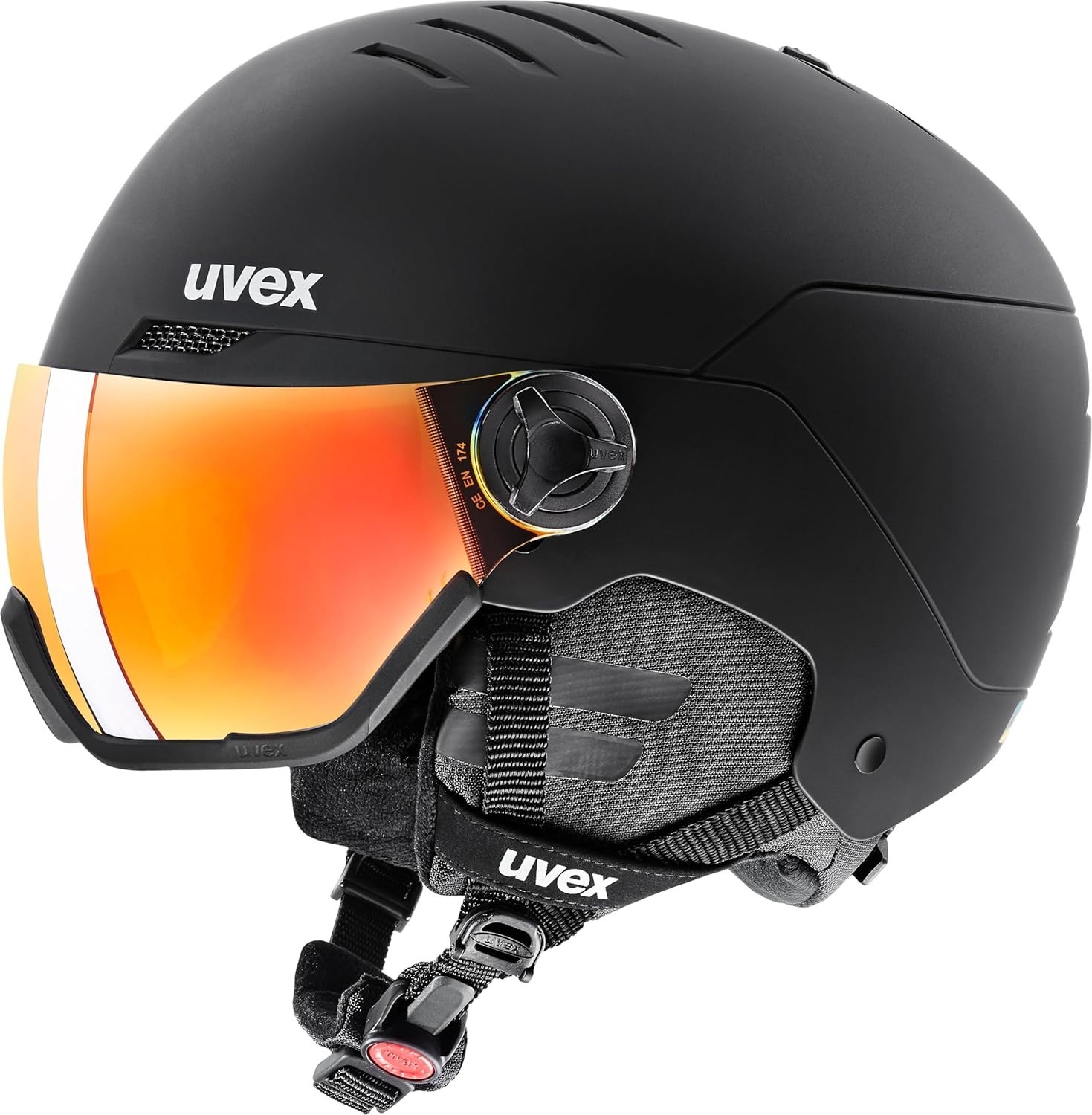 Uvex Wanted Visor Casco Negro Mat, 54-58 cm - Casco de esquí con visera integrada