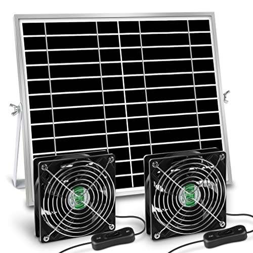 Solar Powered Fan, Solar Fan for Shed, Chicken Coop, Greenhouse, Outside with
