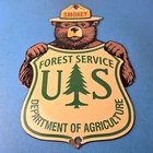 Vintage Smokey Bear Porcelain Sign - Forest Service Advertisement Prevent Sign