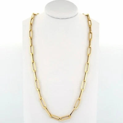 14 Karat, 18 22 Karat Echt Gelbgold Unisex Büroklammer Kette Herren Halskette - Bild 1 von 4
