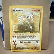 Pokémon Hitmonlee 7/62 Fossil Holo Rare Basic 60 HP Card English TCG