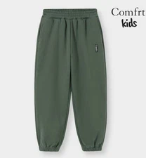 COMFRT Solid Olive Green Kid's Full Length Jogger Sweatpants Size Medium (9-10)