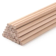 Wood Dowels Wooden Dowel Rods for Crafts 25PCS 3/8 x 18 Round Macrame Wooden ...