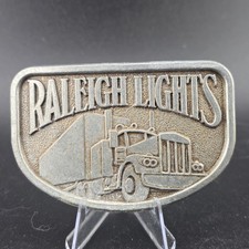 Raleigh Lights Semi Truck Trucking Driver Silver Color Tobacco Add Belt Buckle