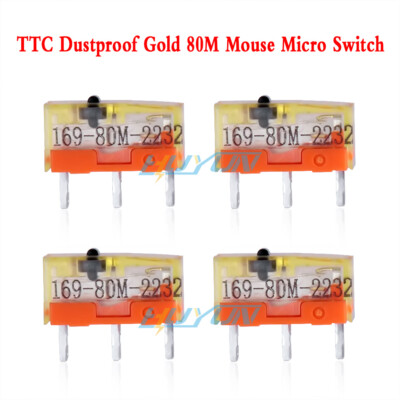 2Pcs Gold Mouse Micro Switch 80m 80 Millions Click TTC Gold Micro Button