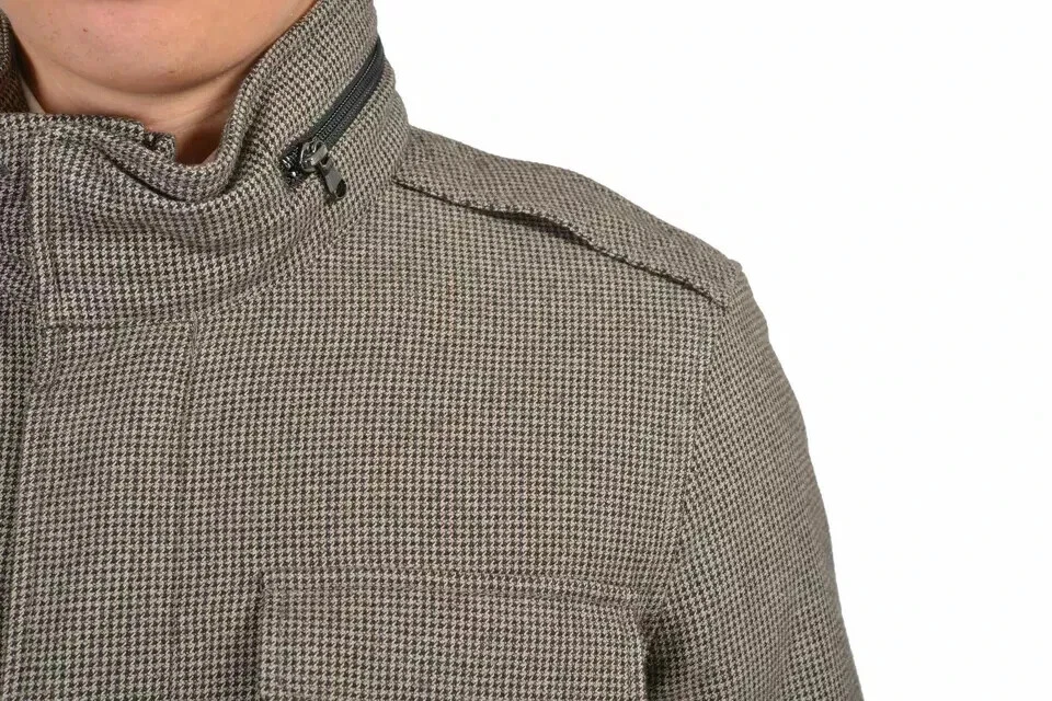 Ballantyne Brown 100% Wool Hooded Insulated Jacket Coat Size M Retail $1050 - Image 3 of 4