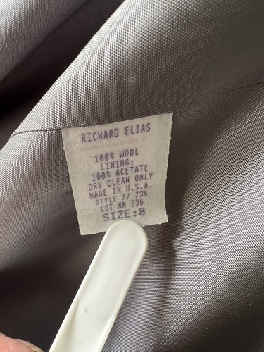 Richard Elias New York Formal 100% Wool Furry Cuff Coat Sz 8 - Picture 4 of 15