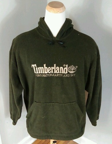 Vtg 90's Hip Hop Timberland Wind Water Earth Ski Skate Surf BMX L Fleece Hoodie