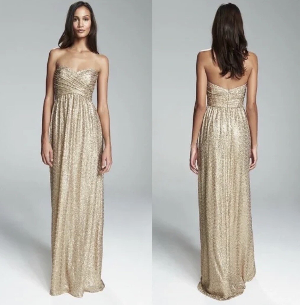 amsale gold dress Amsale Evening Dress P395S main image 0
