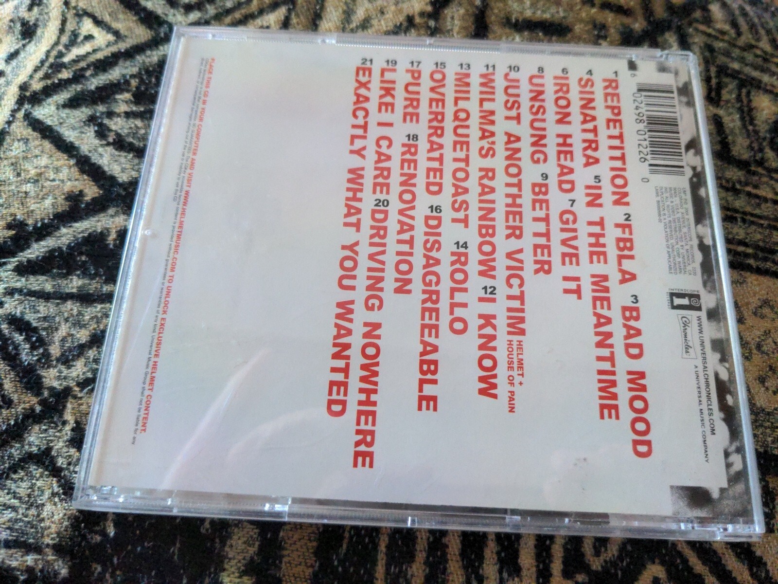 Helmet UnsungBest Of CD.Excellent. 602498012260 eBay