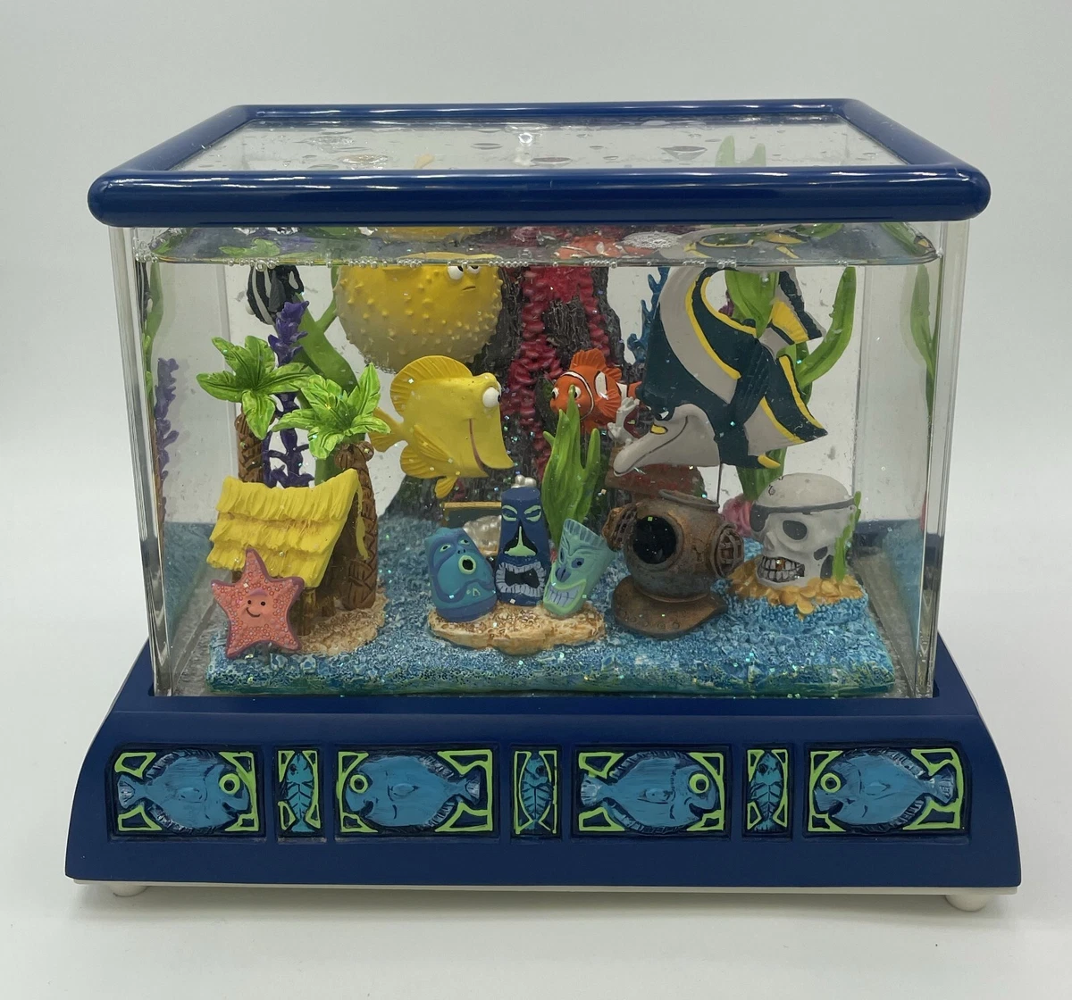 Disney Pixar Finding Nemo Aquarium Fish Tank Snow Globe Music Box Tiny  Bubbles