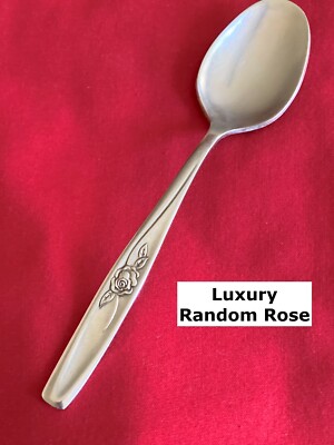 Luxury RANDOM ROSE Textured Teaspoon 5 7/8'' Stainless Steel Flatware
