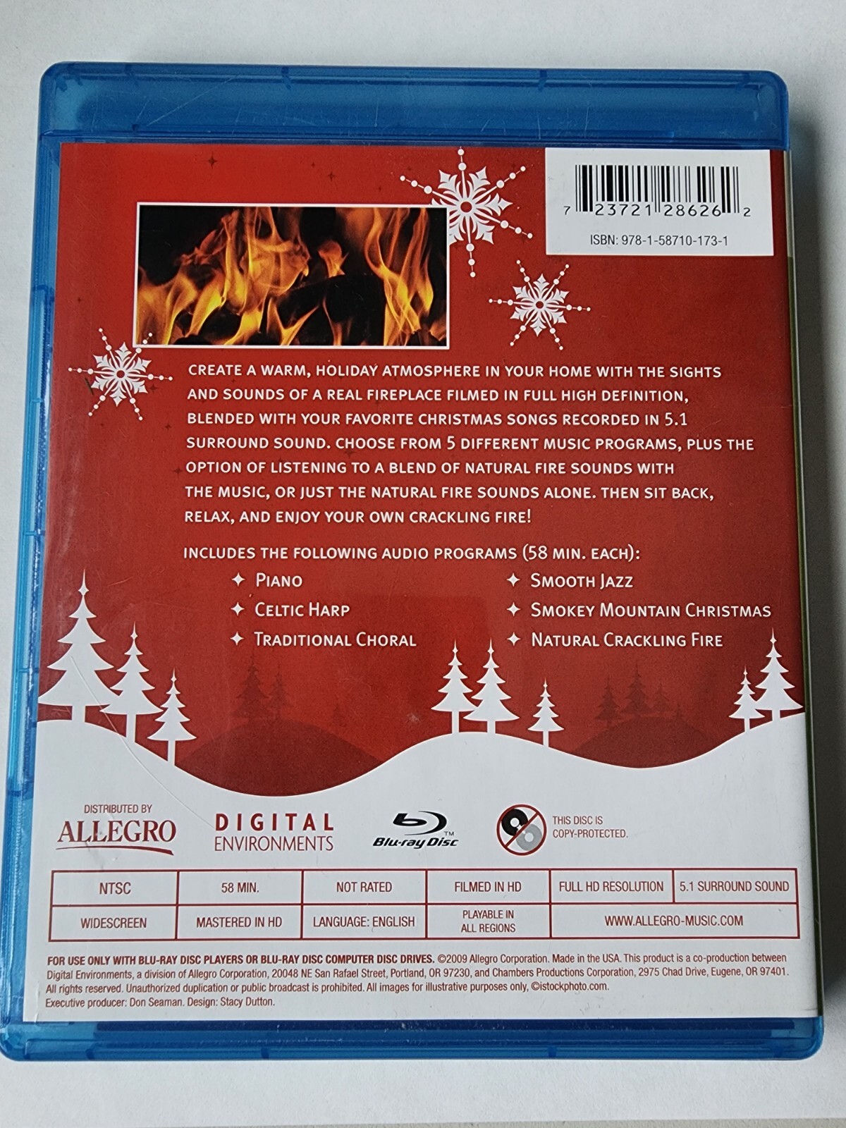 Christmas Fireplace (Bluray Disc, 2008) Free Shipping. 723721286262 eBay