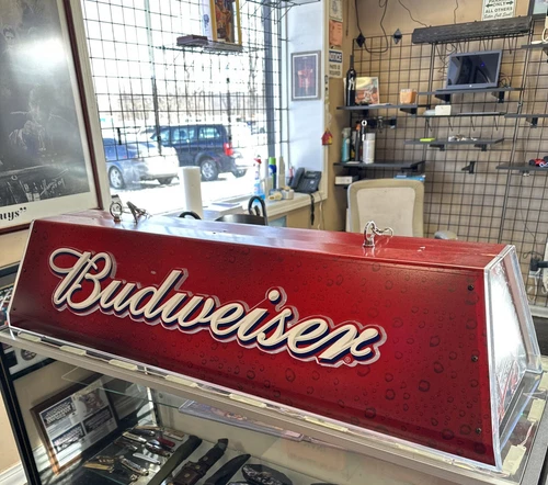 Vintage Budweiser Pool Table Light Bar Anheuser Busch Beer Brand New 40” Rare!