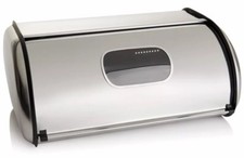 Cubo de pan de acero inoxidable cromado encimera de cocina recipiente de almacenamiento regalo Reino Unido