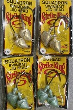 Strike King Squadron Swimbait Jig Heads Lot Of (4)(1oz, 2 Different colors)Nice!