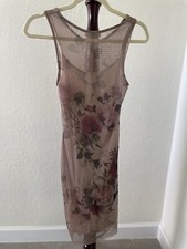 Vintage Floral Bodycon Slip Dress Size Small Windsor Brand