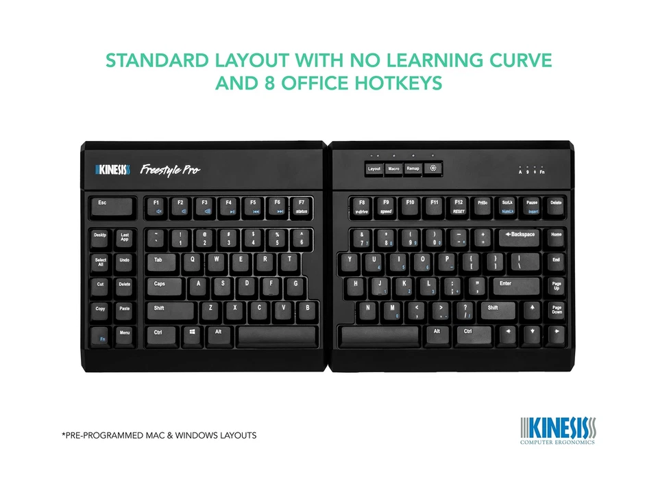 KINESIS USB-A Freestyle Pro Quiet Ergonomic Split Mechanical Keyboard (Cherry... - Image 3 of 4
