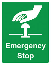 Emergency Stop Button Sign Notice Foamex PVC Board 3mm or 5mm or  Sticker Decal