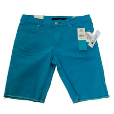JOE'S THE FINN GIRL'S MID RISE CUT OFF BERMUDA SHORTS TURQ 6 NWT