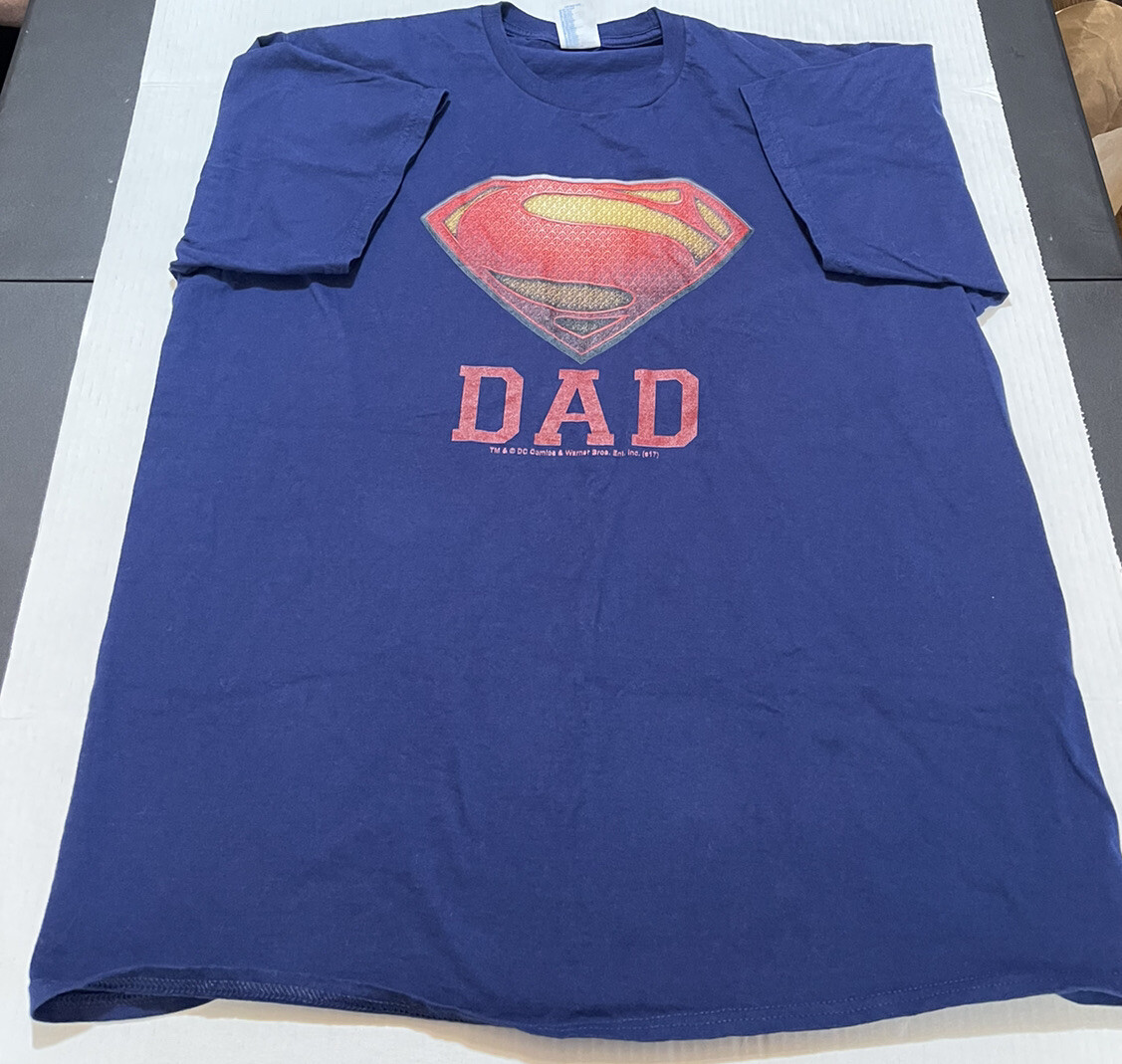 Men's Super Dad Superman Logo Graphic T-Shirt Size XL Color Blue