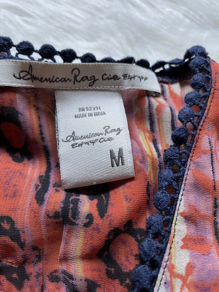 Cárdigan American Rag Floral Boho, Western, Bohemio, Transparente Abierto Talla Mediana Foto 2 de 4