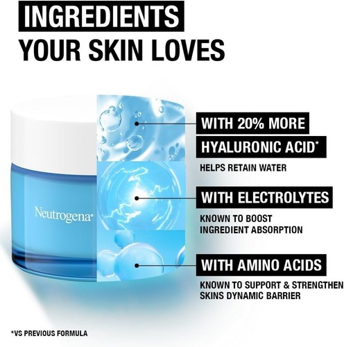 Neutrogena Hydro Boost Water Gel 50ml Hyaluronic Acid Dry Skin Moisturiser - Picture 4 of 7