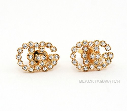 Gucci Running GG Studs 18k Yellow Gold 