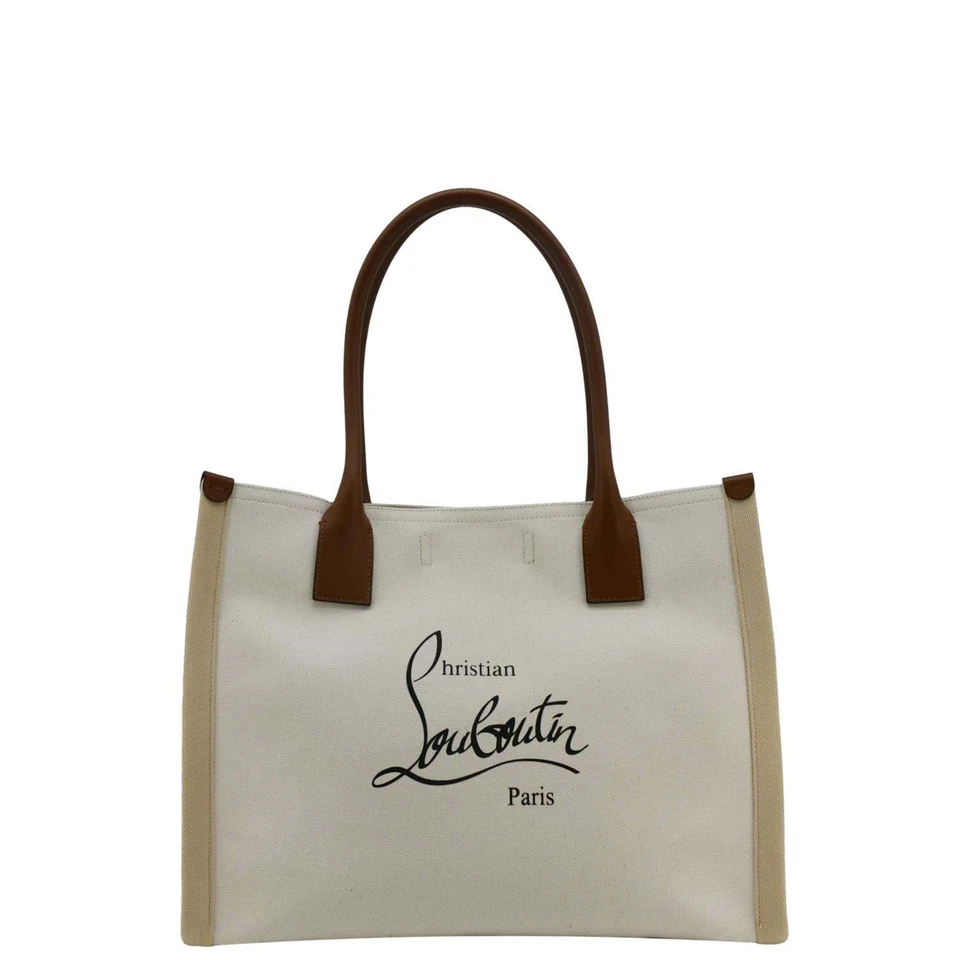 CHRISTIAN LOUBOUTIN Nastroloubi Canvas Tote Bag Off White