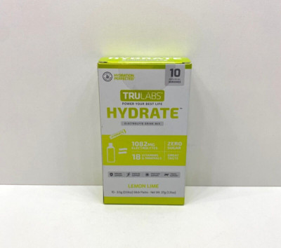 NEW TruLabs Hydrate Electrolyte Drink Mix Lemon Lime Stick Packs 03/2026