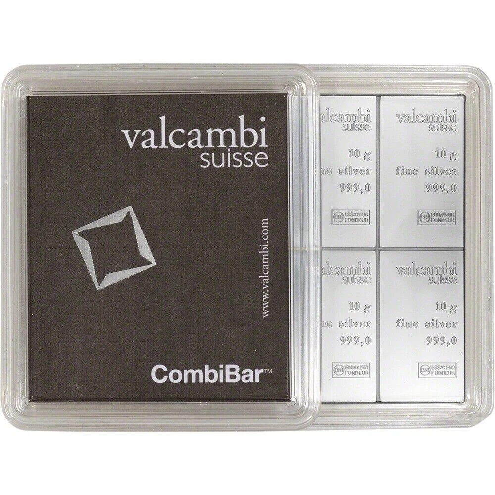 新品未開封　スイス ヴァルカンビ Valcsmbi シルバー　1g x 100個 Valcambi Suisse Individual 1 Gram .999 Silver CombiBar™