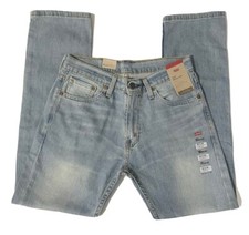 Men's Levi's 505 REGULAR FIT JEANS Light Wash Stretch Straight leg style 5051373