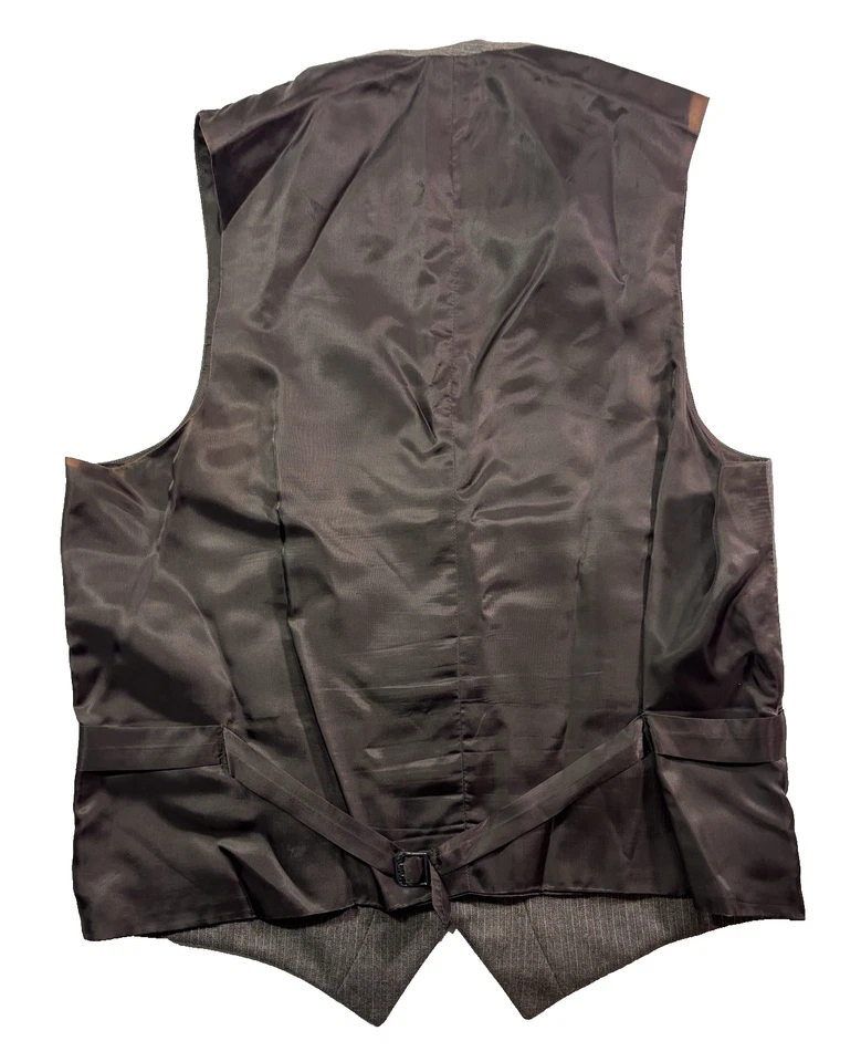 Chaleco chaleco de franela a rayas topo vintage para hombre traje suave tweed lana 44 L Foto 3 de 4
