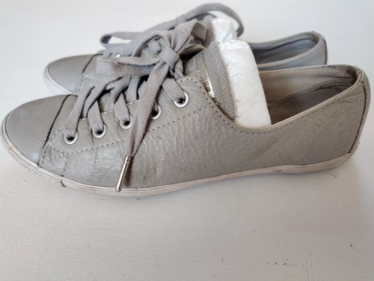 Ladies grey store leather converse