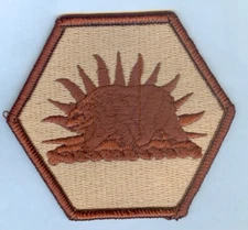 CALIFORNIA NATIONAL GUARD - DESERT SHOULD PATCH w/ BROWN BORDER ... A SUPERB VAR
