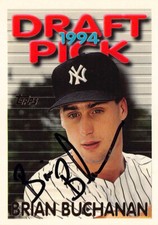 Brian Buchanan autographed baseball card (Yankees) 1994 Topps Draft Pick #28