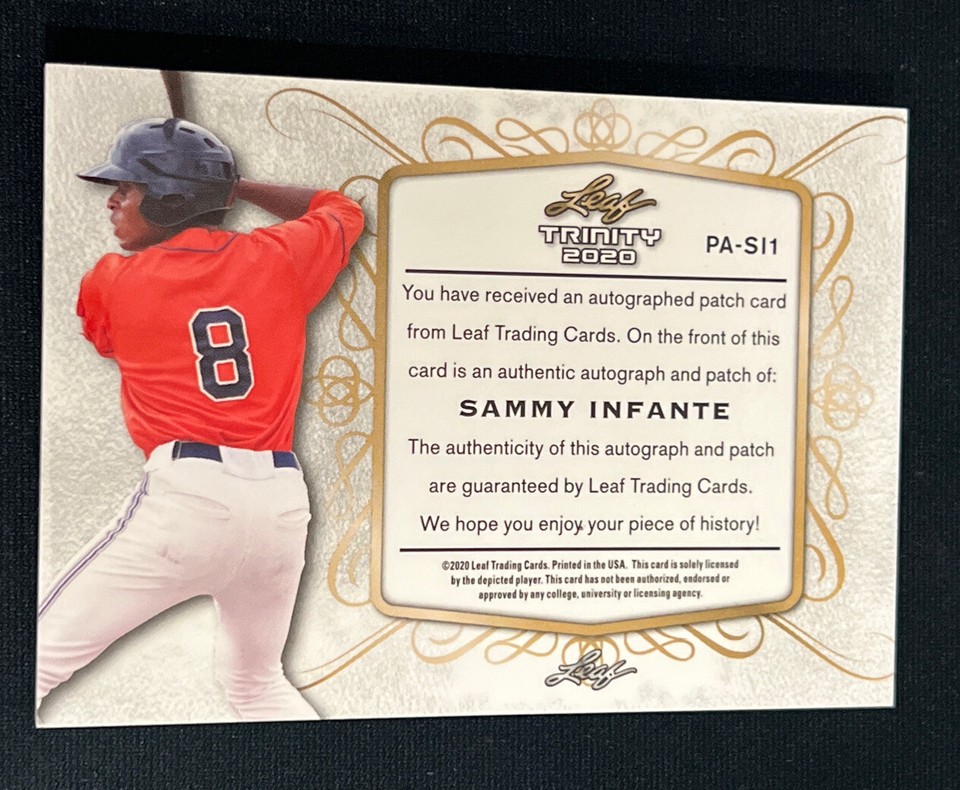 2020 Leaf Trinity Baseball SAMMY INFANTE RPA XRC Platinum /75 #PA-SI1 ...