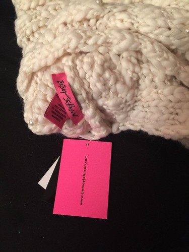 AGOTADA Bufanda Infinita Betsey Johnson Gruesa Tejida Perla Snood - Imagen 3 de 5