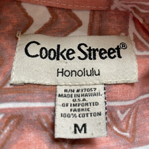 Cooke Street SZM Baumwolle Made in Hawaii Hawaii Shirt geometrisch korallenweiß - Bild 11 von 12