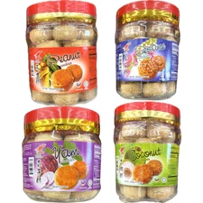 1 Pack - 10.58oz Richin Peanut Yam Coconut Sesame Cookies Selection - Malaysia