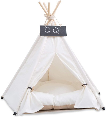 Dog & Puppy Cat Tents Bed Portable Houses with Thick Cushion Up to 33 LBS. - Picture 5 of 11